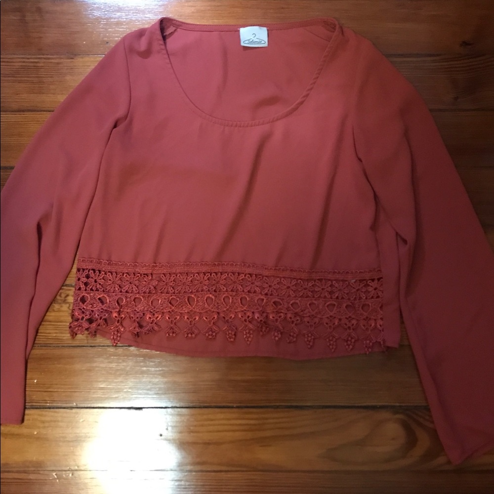 Boho burnt orange crop top